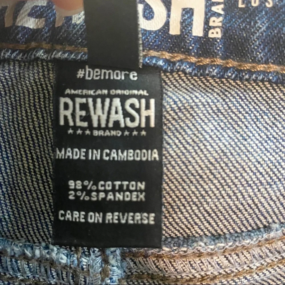 REWASH Super Hi-Rise Mom Jeans 29 Raw Step Hem Distressed - Picture 12 of 14
